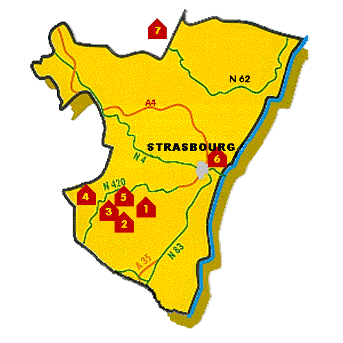 carte du bas-rhin